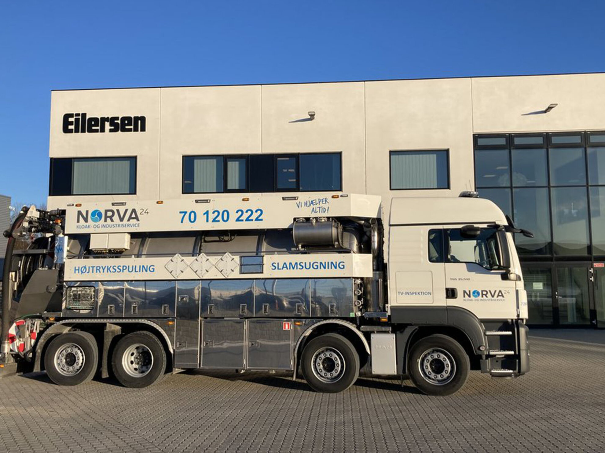 Eilersen weighing system mounted on sewage vehicle