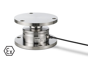 Eilersen compression load cell DMC 125 with integrated lift-protection with base plate and top plate